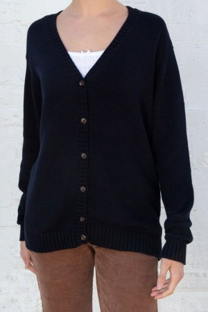 Black Brandy Melville Coraline Cotton Sweaters | USA 05248-GHYL