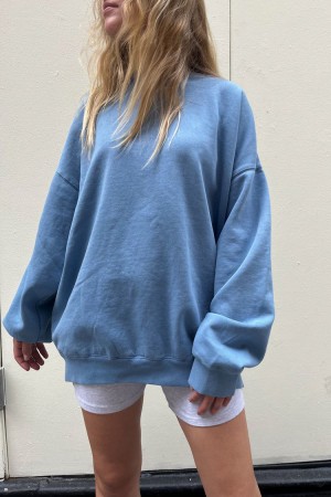 Blue Brandy Melville Erica Oversized Sweatshirts | USA 24709-UCVG