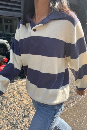 Blue White Brandy Melville Katiana Striped Sweaters | USA 18609-MOVG