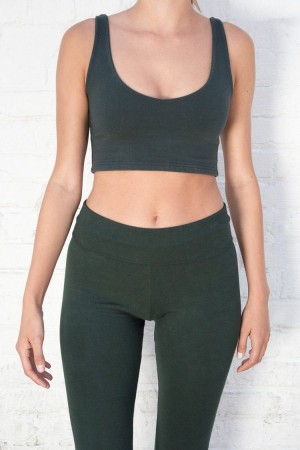 Dark Green Brandy Melville Lydia Tank Tops | USA 92581-NGFB