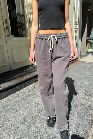 Dark Grey Brandy Melville Anastasia Tie Sweatpants | USA 21493-CDNJ