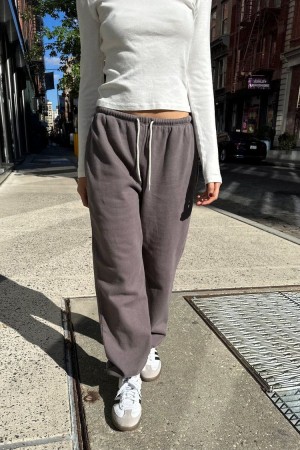 Dark Grey Brandy Melville Rosa Tie Sweatpants | USA 38146-GLYE