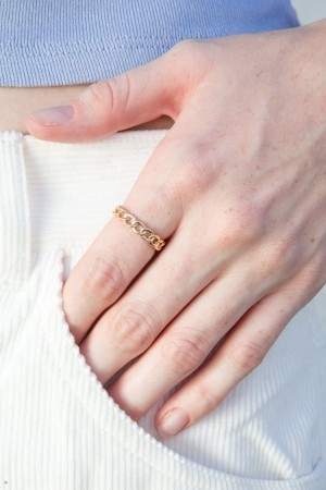 Gold Brandy Melville Chain Rings | USA 12963-MDVZ