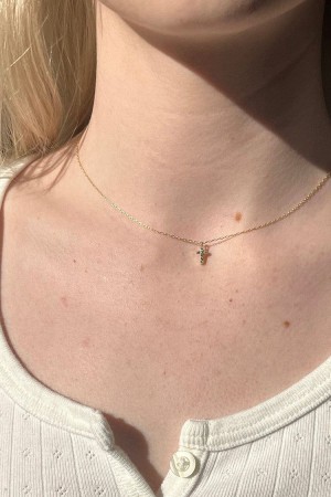 Gold Brandy Melville Cross Necklace | USA 19573-GWUE