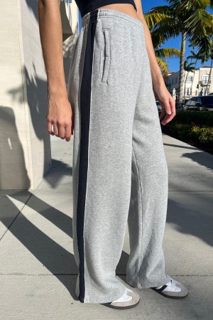 Grey Brandy Melville Anastasia Stripe Sweatpants | USA 50138-WPTF