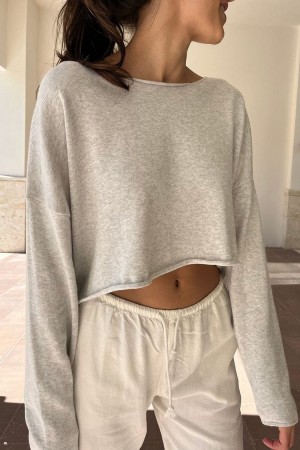 Grey Brandy Melville Cameron Cropped Sweaters | USA 76548-WIKM