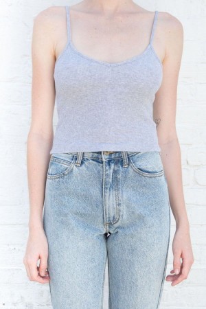 Grey Brandy Melville Lorene Cropped Tank Tops | USA 70398-BTXG