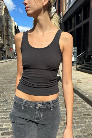 Grey Brandy Melville Victoria Tank Tops | USA 79150-FINO