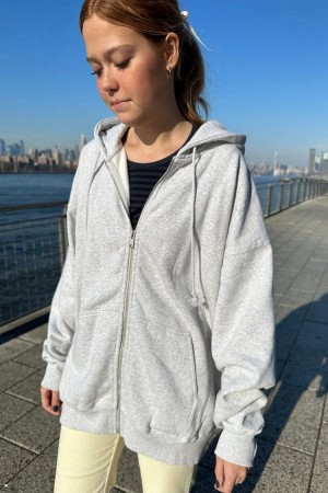 Light Grey Brandy Melville Christy Hoodie | USA 43251-DAVY