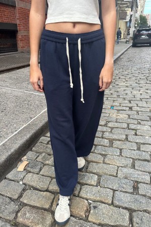 Navy Brandy Melville Anastasia Tie Sweatpants | USA 20938-CVWA