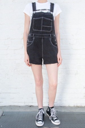 Navy Brandy Melville Hayley Overall Shorts | USA 32659-AKVE