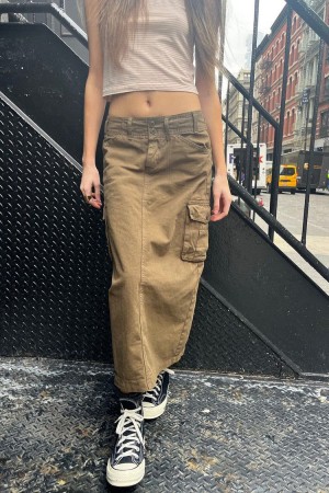 Olive Brandy Melville Beverly Cargo Skirts | USA 13840-VTNF