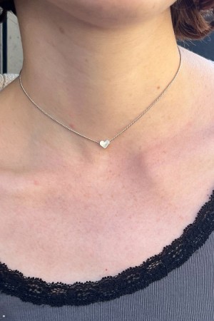 Silver Brandy Melville Heart Charm Necklace | USA 46951-XMBL