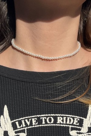Silver Brandy Melville Pearl Necklace | USA 92678-AGEO