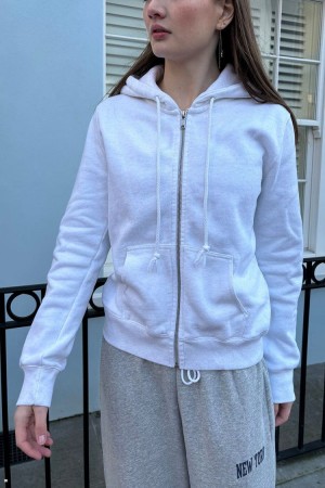 White Brandy Melville Christy Hoodie | USA 47689-GDHC