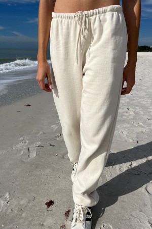 White Brandy Melville Rosa Tie Sweatpants | USA 10685-VNPB