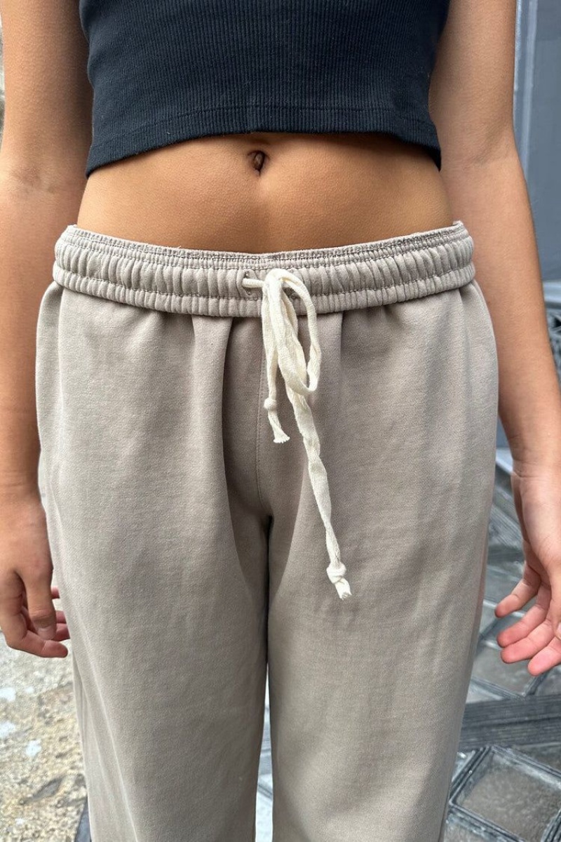 Beige Brandy Melville Anastasia Tie Sweatpants | USA 81023-UVJX