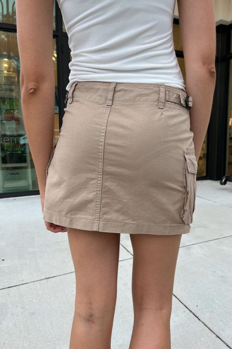 Beige Brandy Melville Beverly Cargo Mini Skirts | USA 71635-XLQJ