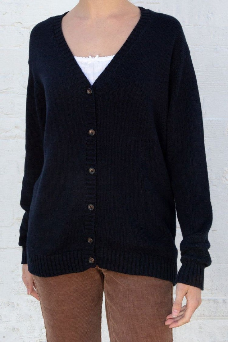 Black Brandy Melville Coraline Cotton Sweaters | USA 05248-GHYL