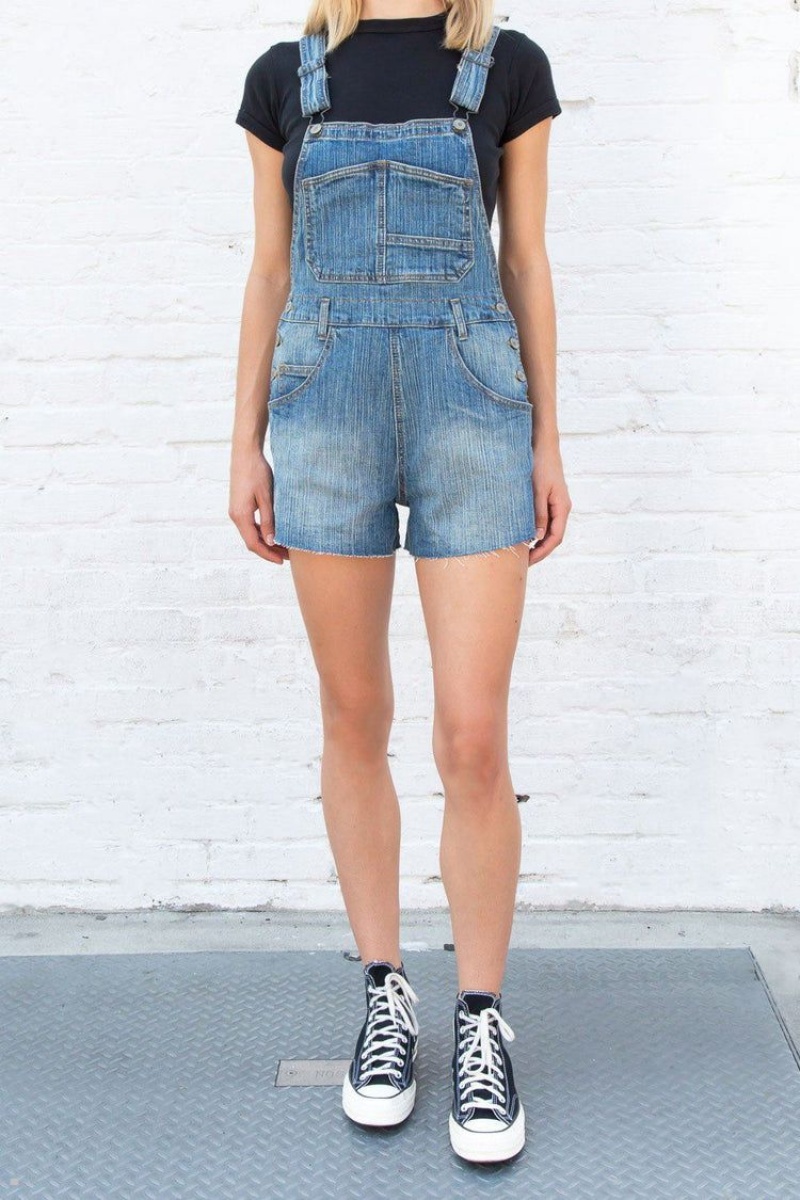 Blue Brandy Melville Hayley Overall Shorts | USA 34910-GDET