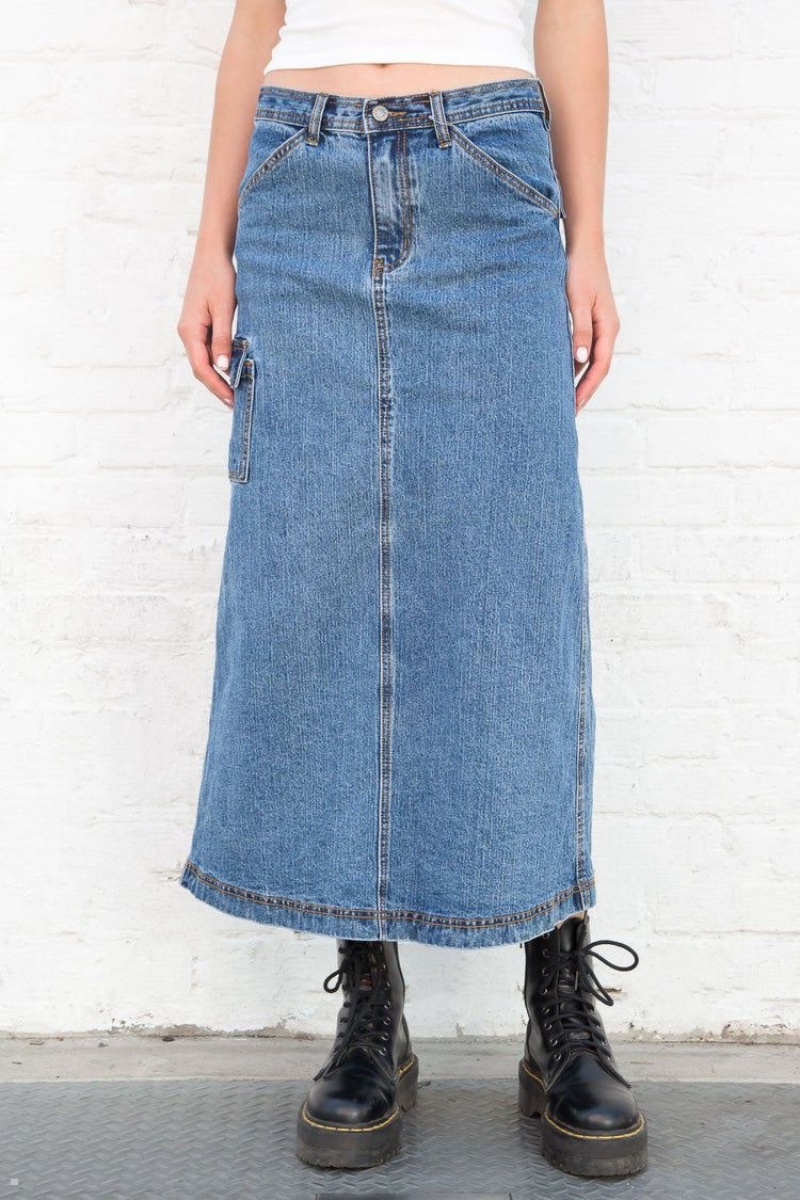 Blue Brandy Melville Kenzie 90's Denim Skirts | USA 86294-YBIG