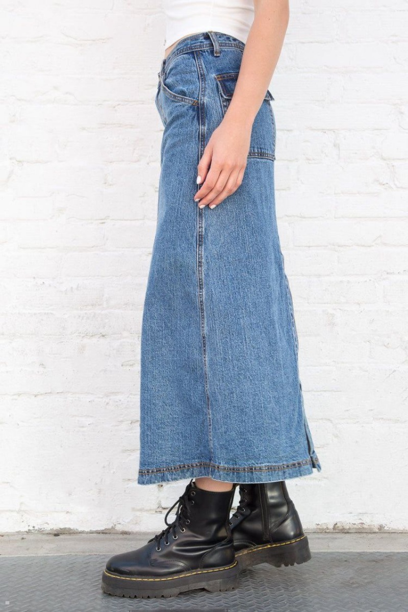 Blue Brandy Melville Kenzie 90's Denim Skirts | USA 86294-YBIG