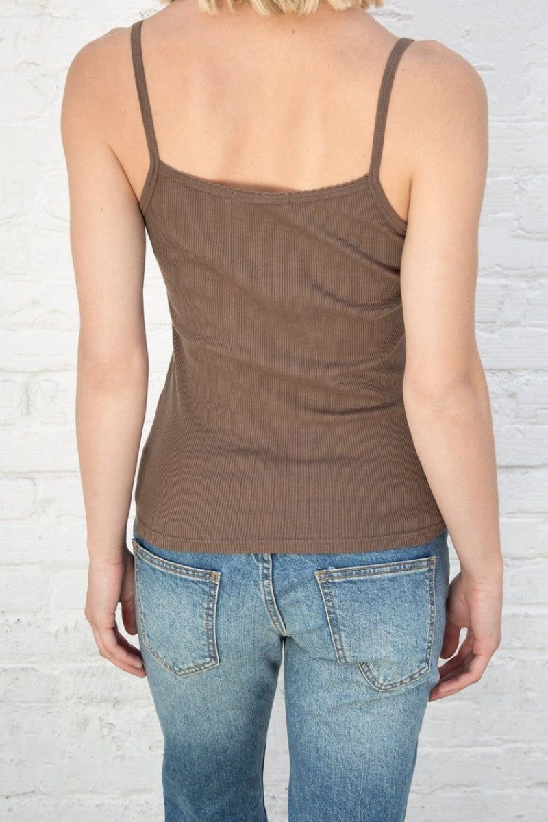 Brown Brandy Melville Belle Tank Tops | USA 97824-PIBE