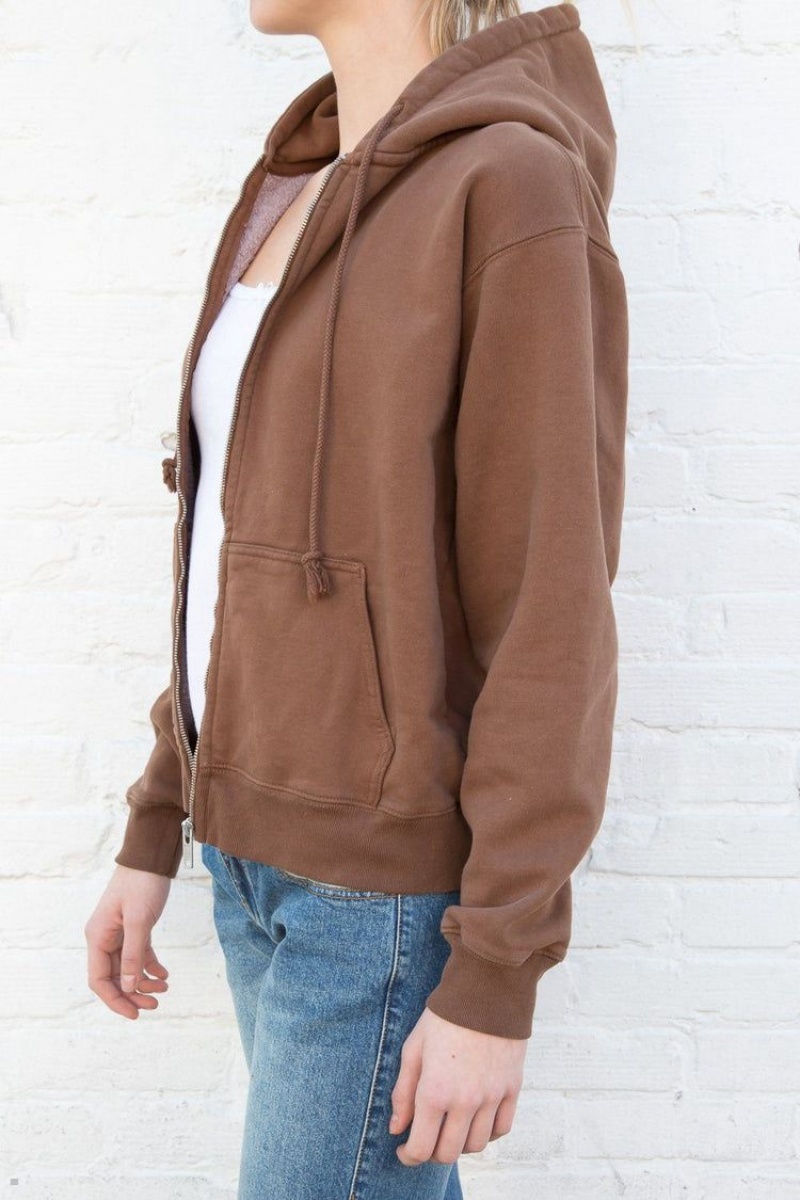 Brown Brandy Melville Christy Hoodie | USA 76549-TQJD