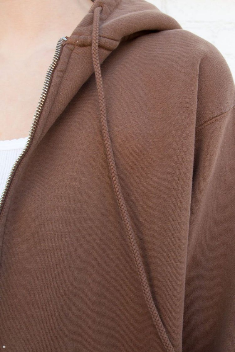 Brown Brandy Melville Christy Hoodie | USA 76549-TQJD