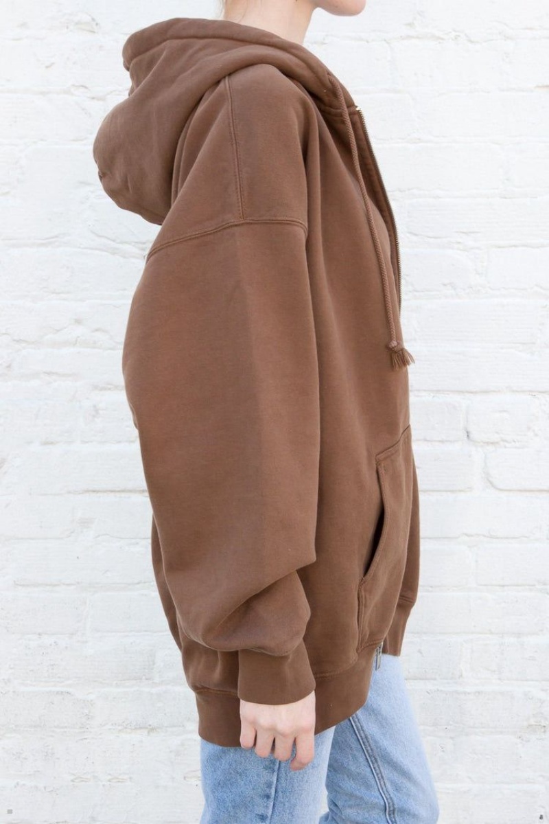 Brown Brandy Melville Christy Hoodie | USA 76549-TQJD