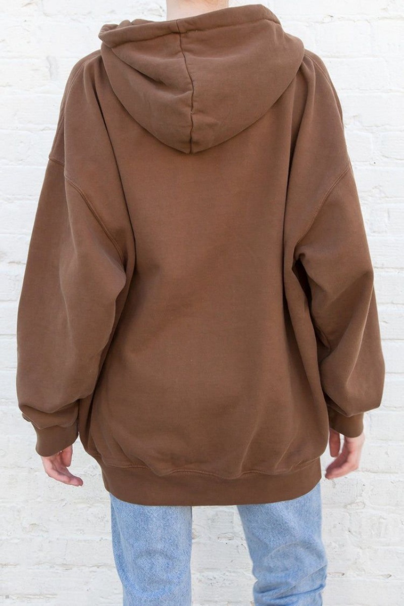 Brown Brandy Melville Christy Hoodie | USA 76549-TQJD