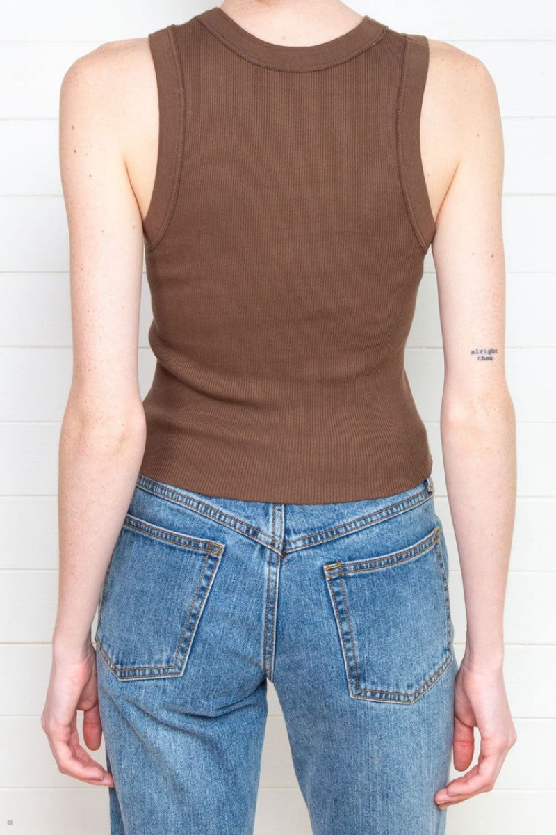 Brown Brandy Melville Connor Tank Tops | USA 47380-VFQU