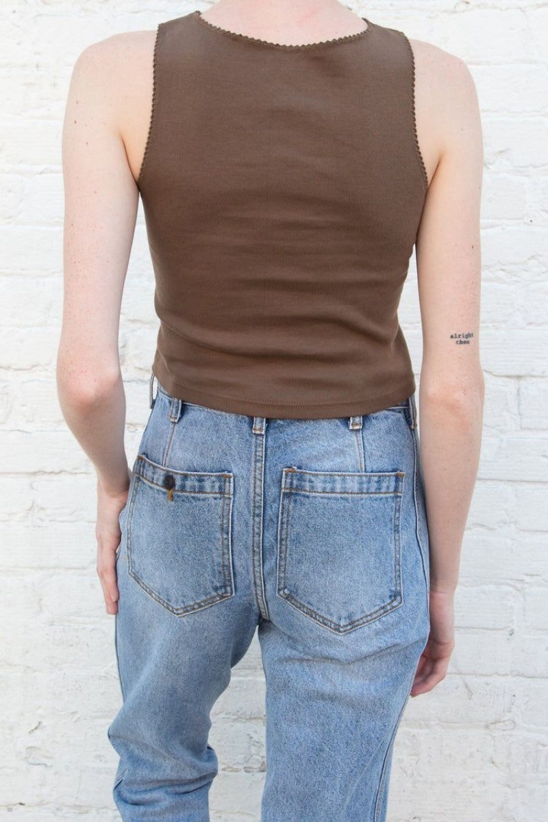 Brown Brandy Melville Vicki Tank Tops | USA 24536-NHBD