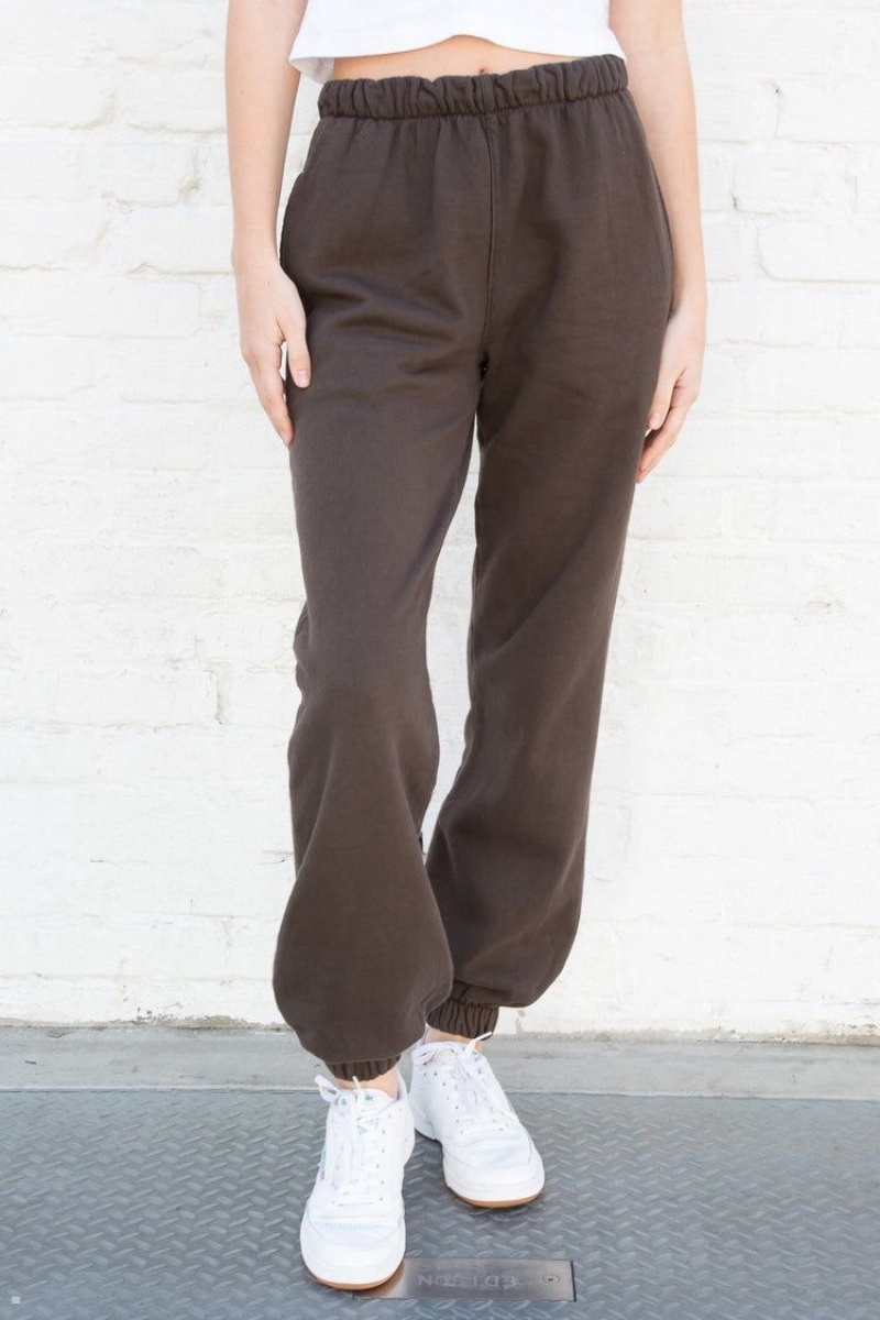 Dark Brown Brandy Melville Rosa Sweatpants | USA 97513-WSPV