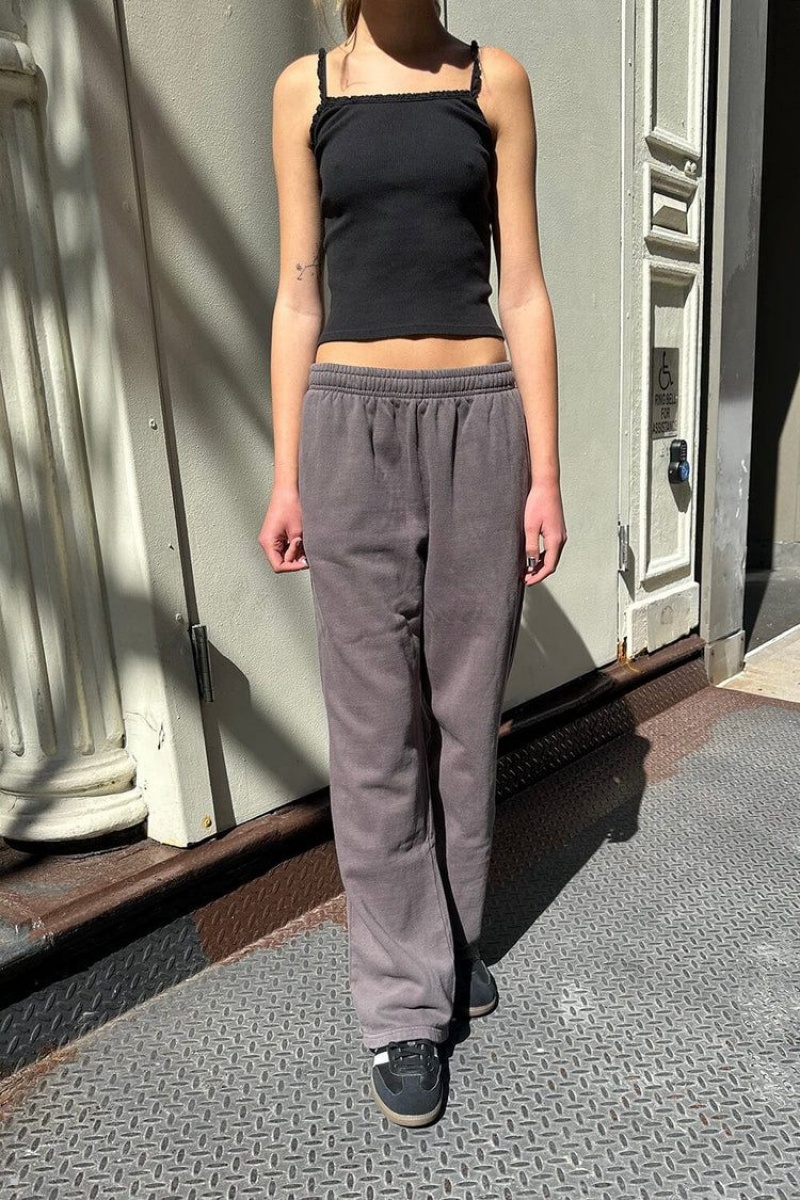 Dark Grey Brandy Melville Anastasia Tie Sweatpants | USA 21493-CDNJ