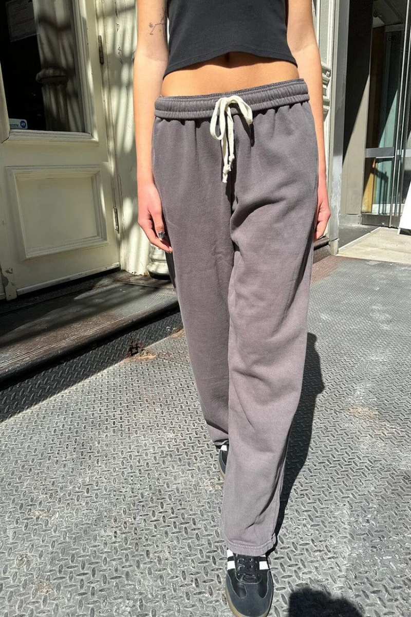 Dark Grey Brandy Melville Anastasia Tie Sweatpants | USA 21493-CDNJ