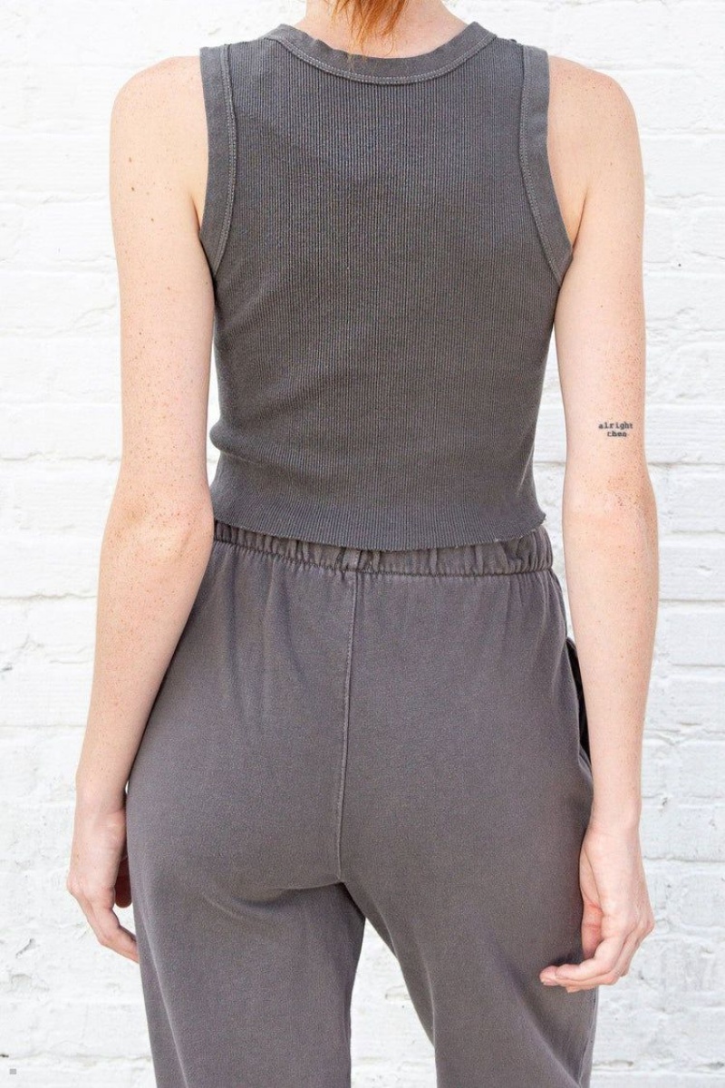 Dark Grey Brandy Melville Connor Tank Tops | USA 69457-BSCA