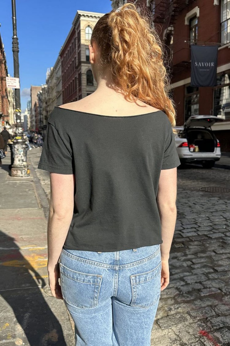 Dark Grey Brandy Melville Robyn Brooklyn Bridge Tops | USA 68257-CYSI