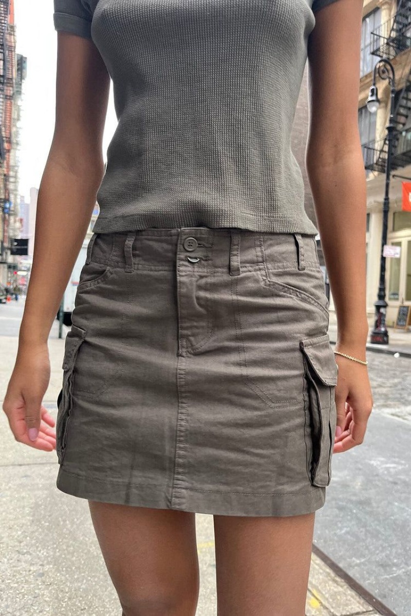 Grey Brandy Melville Beverly Cargo Mini Skirts | USA 31825-OWTA