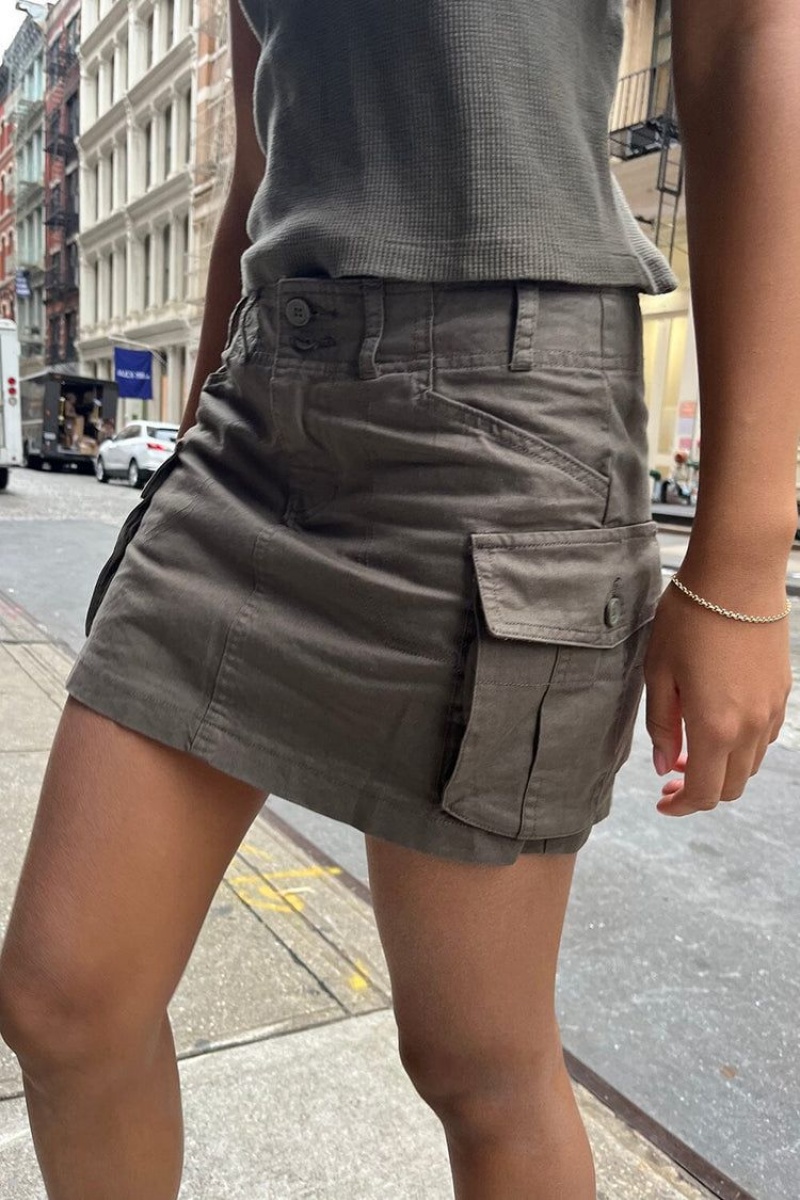 Grey Brandy Melville Beverly Cargo Mini Skirts | USA 31825-OWTA