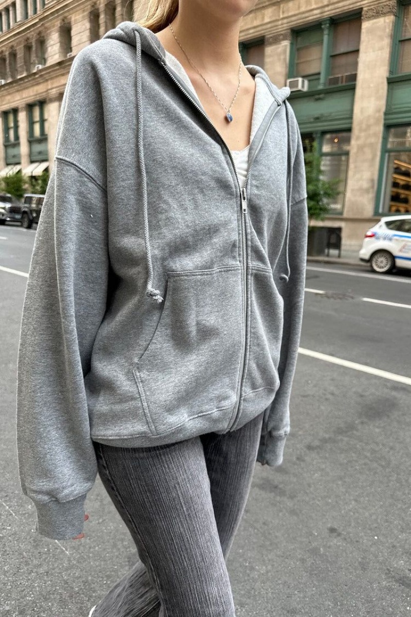 Grey Brandy Melville Christy Hoodie | USA 81972-GQTO