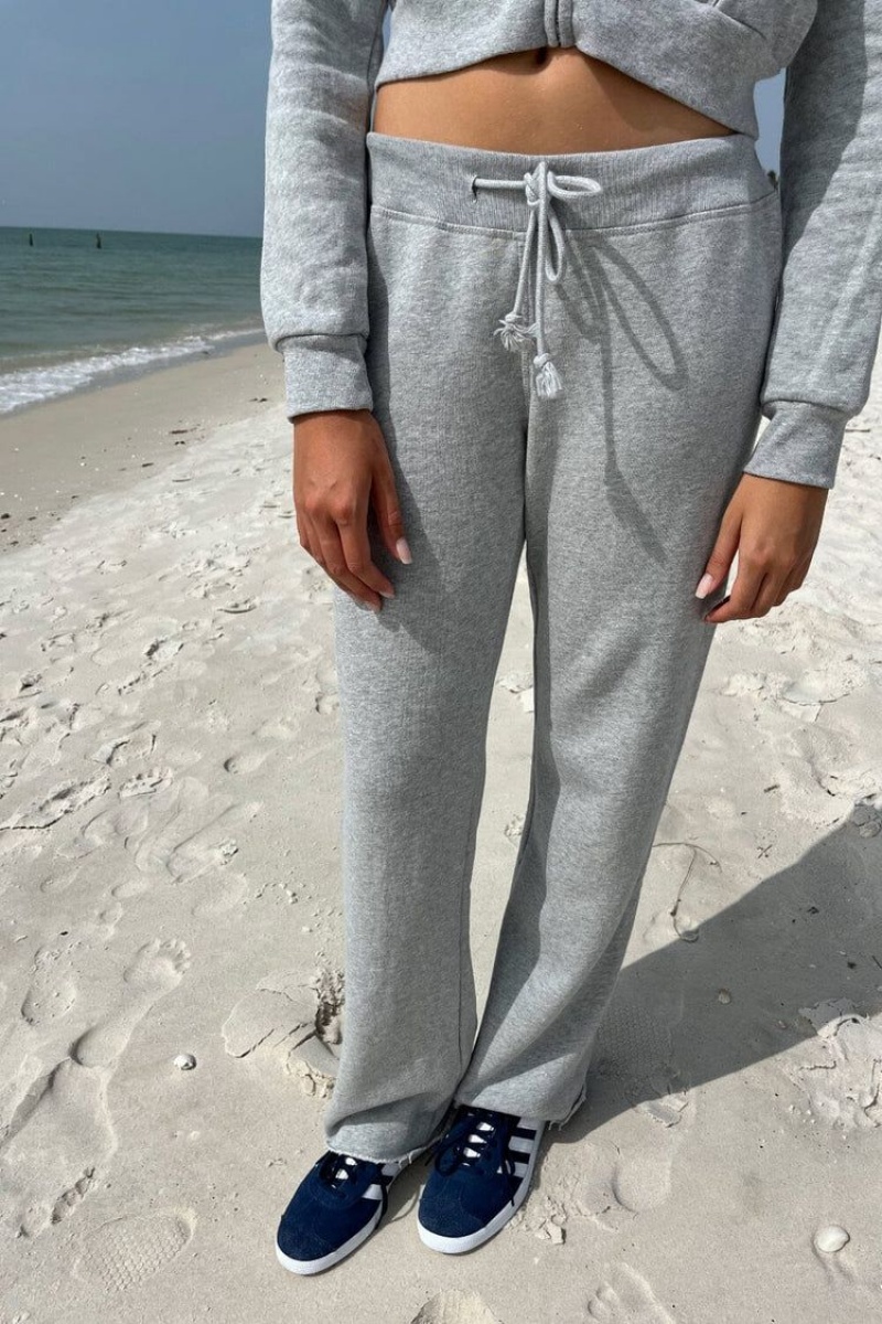 Grey Brandy Melville Rainey Cotton Sweatpants | USA 82439-ZVSK