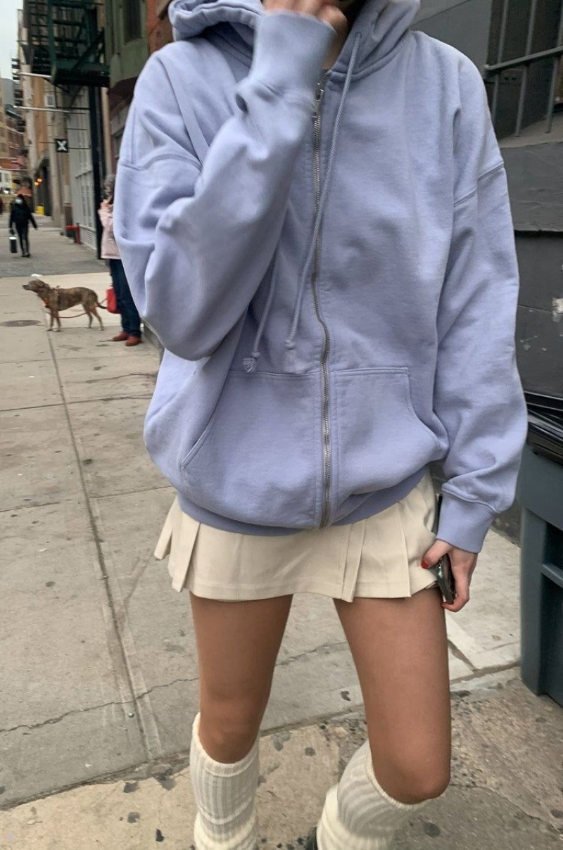 Light Blue Brandy Melville Christy Hoodie | USA 40183-LEFQ