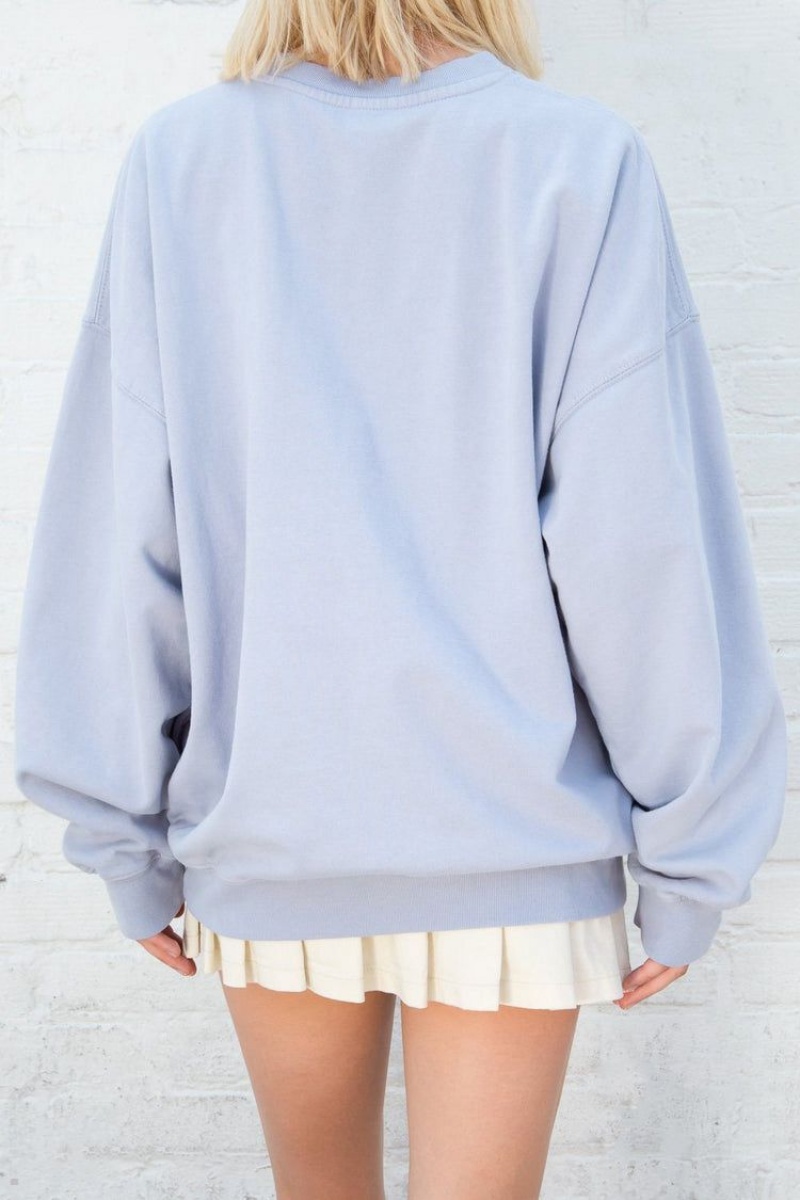 Light Blue Brandy Melville Erica Oversized Sweatshirts | USA 79803-HTCB