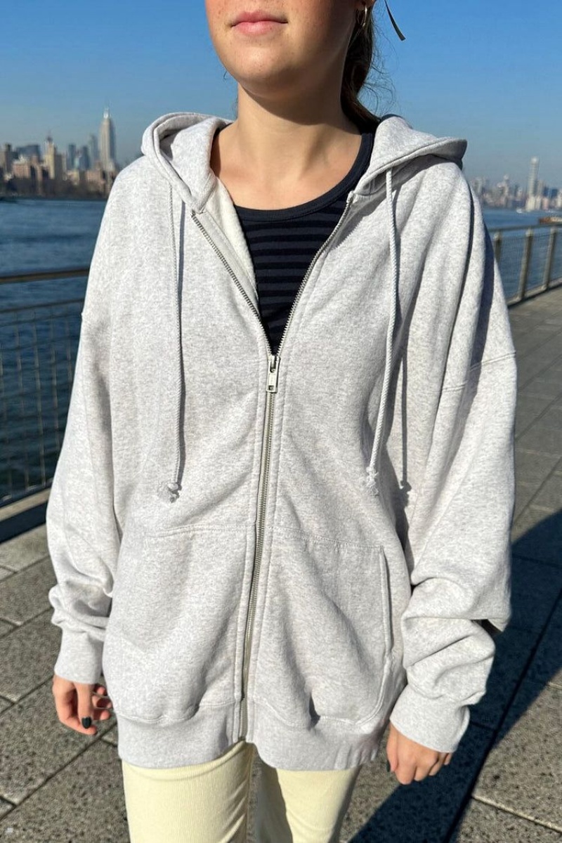 Light Grey Brandy Melville Christy Hoodie | USA 43251-DAVY