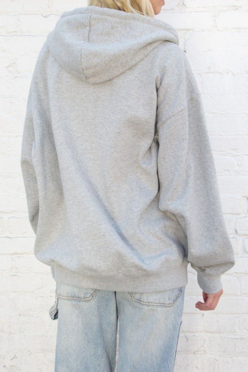 Light Grey Brandy Melville Christy Hoodie | USA 25038-CPKJ