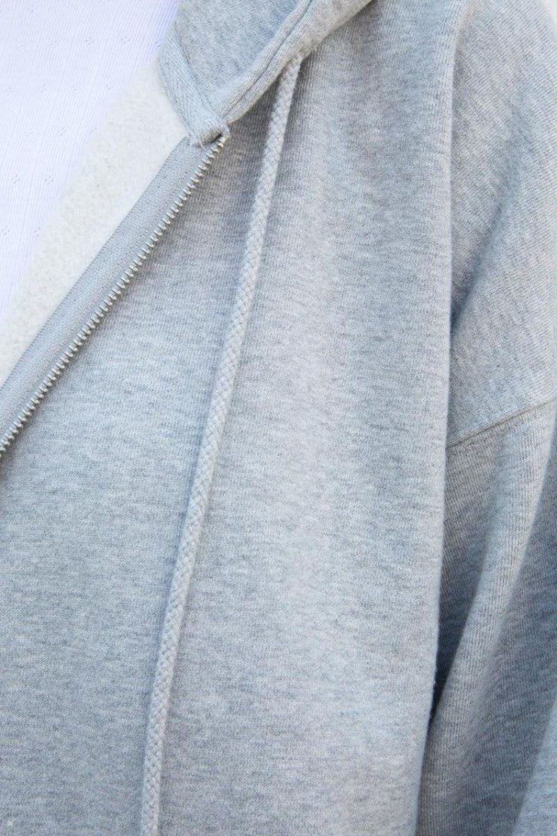 Light Grey Brandy Melville Christy Hoodie | USA 25038-CPKJ