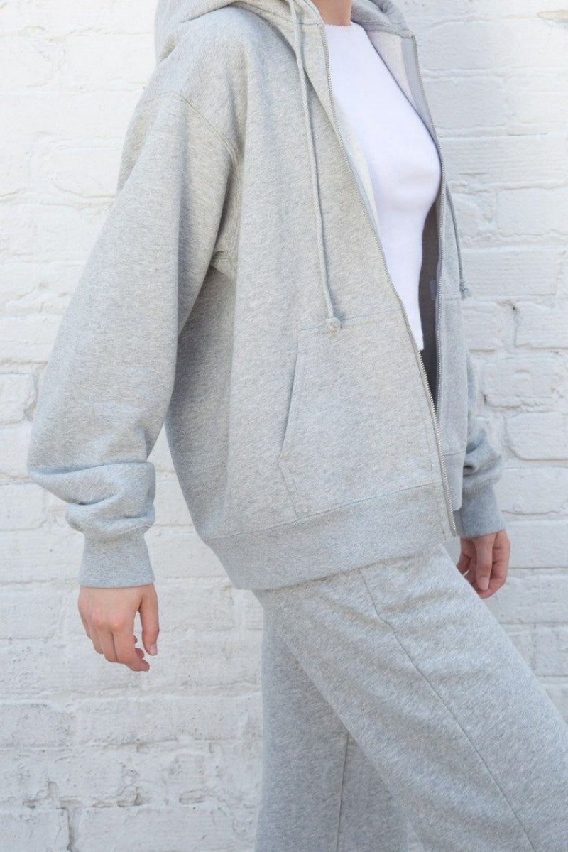 Light Grey Brandy Melville Christy Hoodie | USA 25038-CPKJ