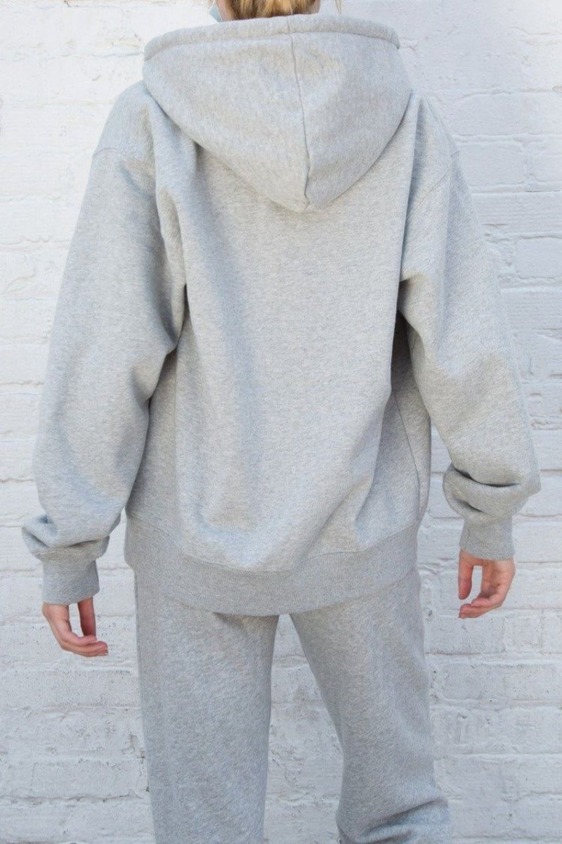 Light Grey Brandy Melville Christy Hoodie | USA 25038-CPKJ