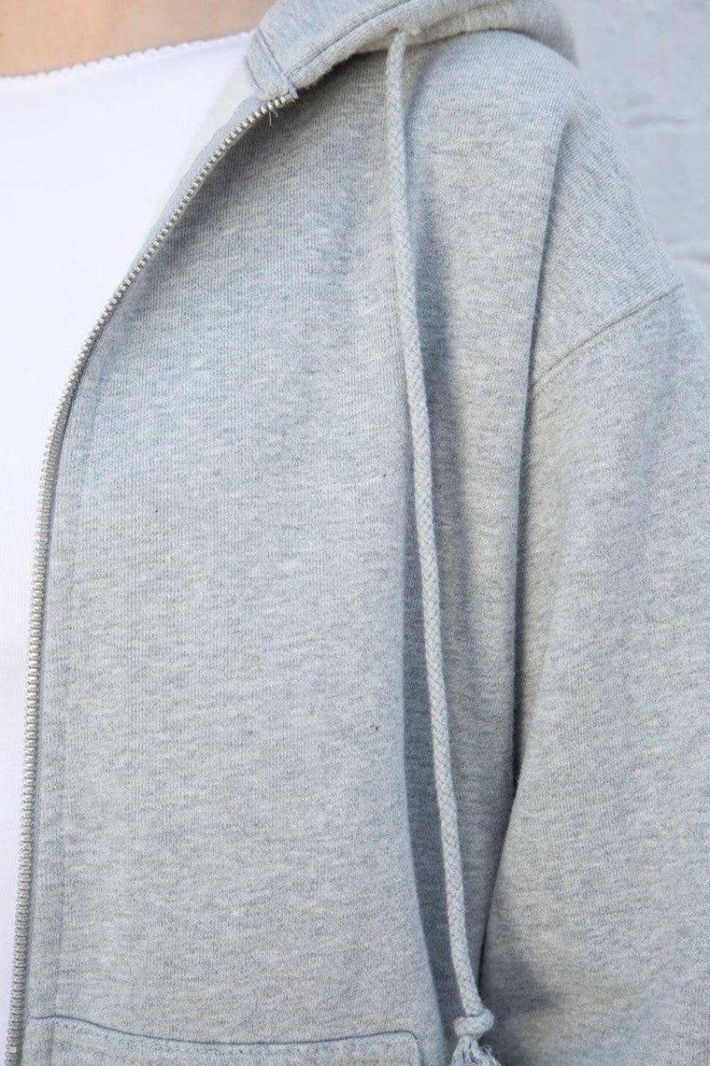 Light Grey Brandy Melville Christy Hoodie | USA 25038-CPKJ